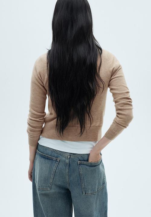 MANGO - Cardigan Nekko -  Light Pastel Gray