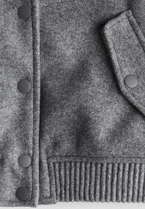 H&M - Felted bomber jacket - dark grey marl