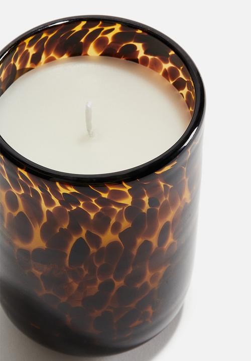 H&M - Scented candle in glass holder - beige papyrus oud