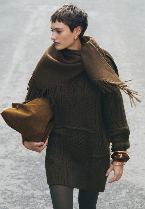 MANGO - Dress Natte - Khaki