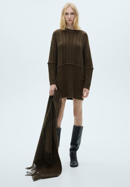 MANGO - Dress Natte - Khaki