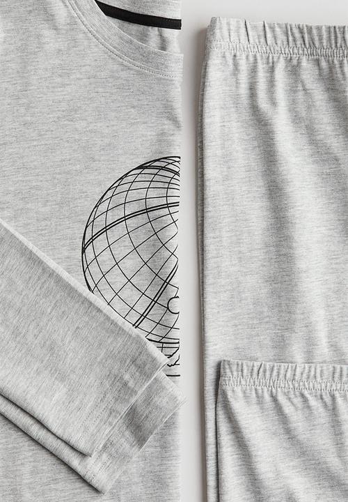 H&M - Cotton jersey pyjamas - light grey marl & break through