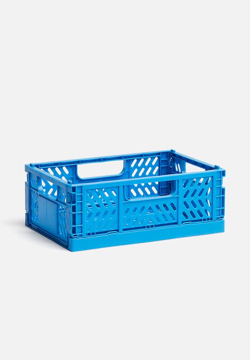 Foldable storage crate - bright blue