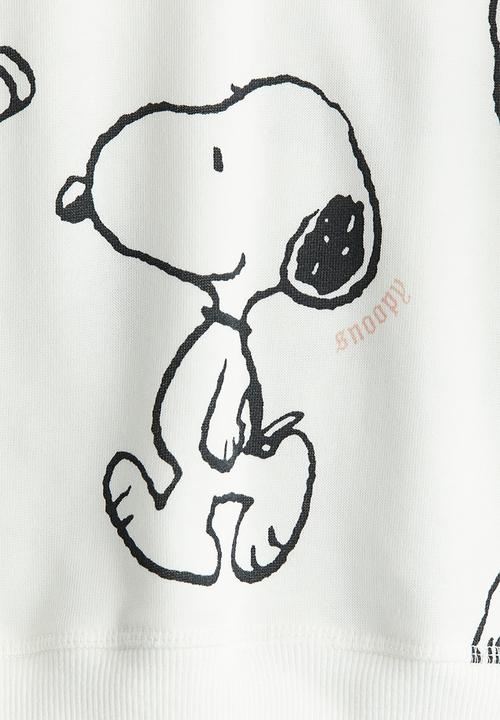 H&M - Print-motif sweatshirt - white/snoopy