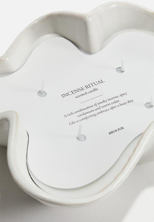 H&M - Scented candle in a stoneware holder - white incense ritual