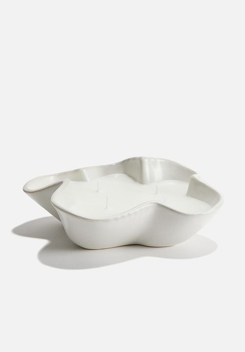 H&M - Scented candle in a stoneware holder - white incense ritual