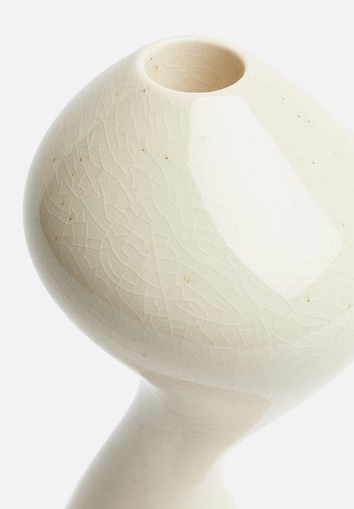 H&M - Large stoneware candlestick - white
