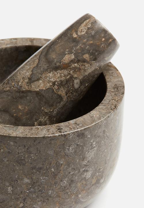H&M - Marble mortar and pestle - grey
