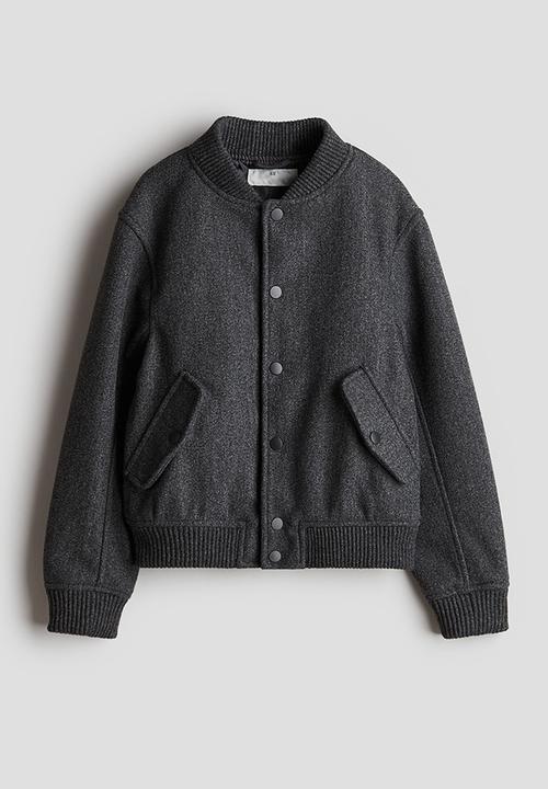 H&M - Felted bomber jacket -  dark grey marl