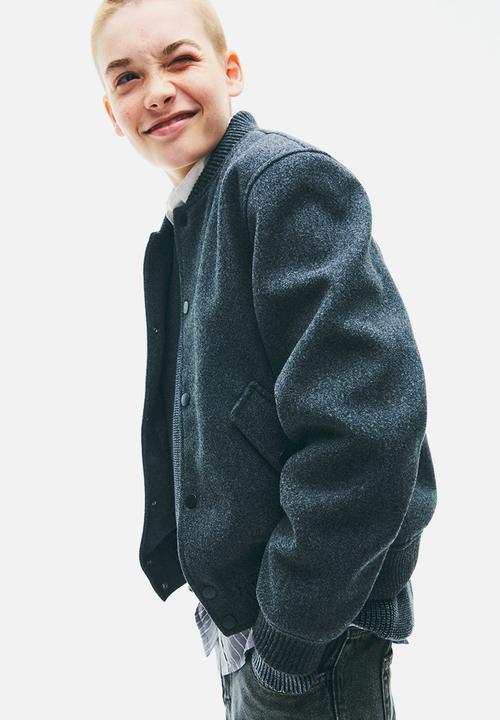 H&M - Felted bomber jacket -  dark grey marl
