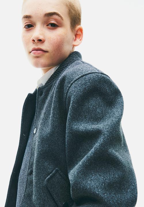 H&M - Felted bomber jacket -  dark grey marl