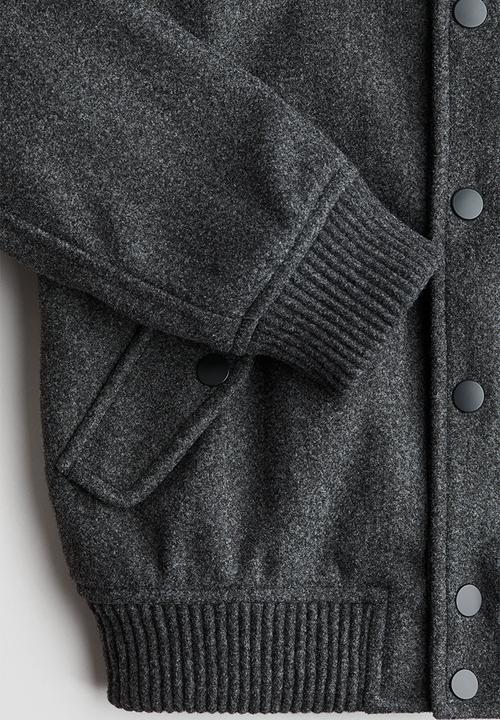 H&M - Felted bomber jacket -  dark grey marl