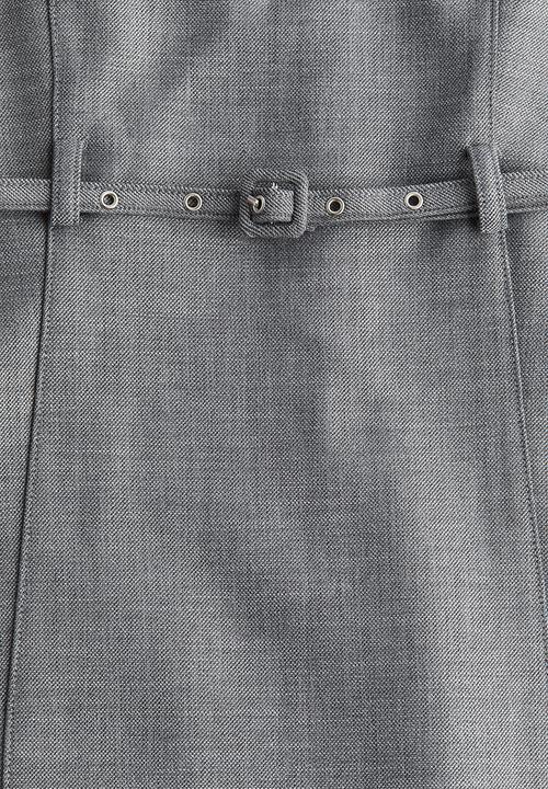H&M - Belted boat-neck dress - grey marl