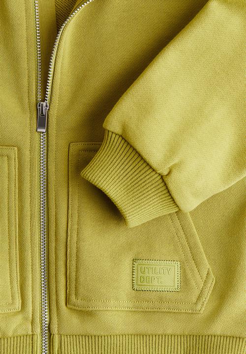 H&M - Zip-through hoodie -  olive green
