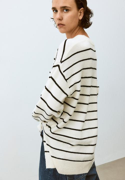 H&M - Oversized jumper - cream striped