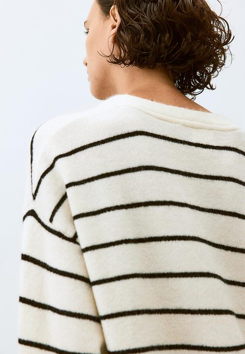 H&M - Oversized jumper - cream striped