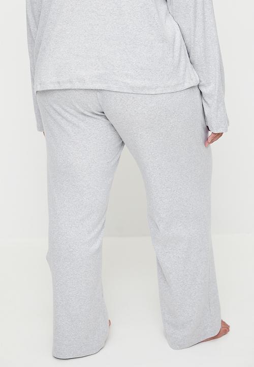 Cotton On - Plus Pointelle Rib Pants - Light Grey Marle