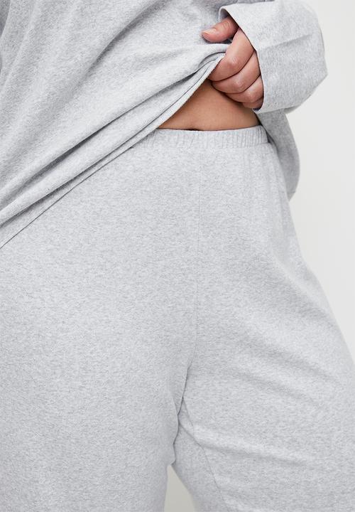 Cotton On - Plus Pointelle Rib Pants - Light Grey Marle