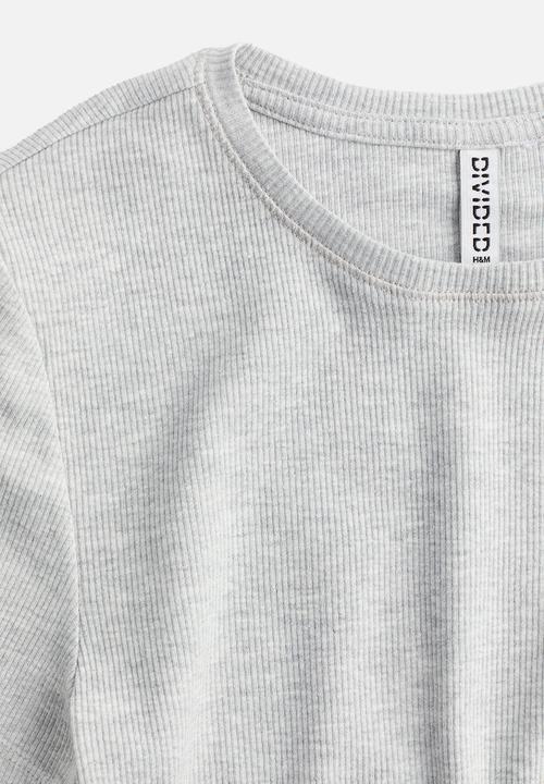 H&M - Fitted T-shirt -  light grey marl