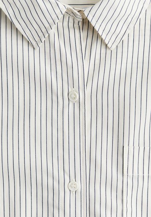 H&M - Oversized cotton shirt - white,multi