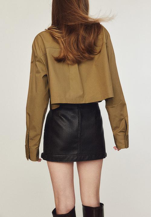 H&M - Cropped cargo shirt - beige