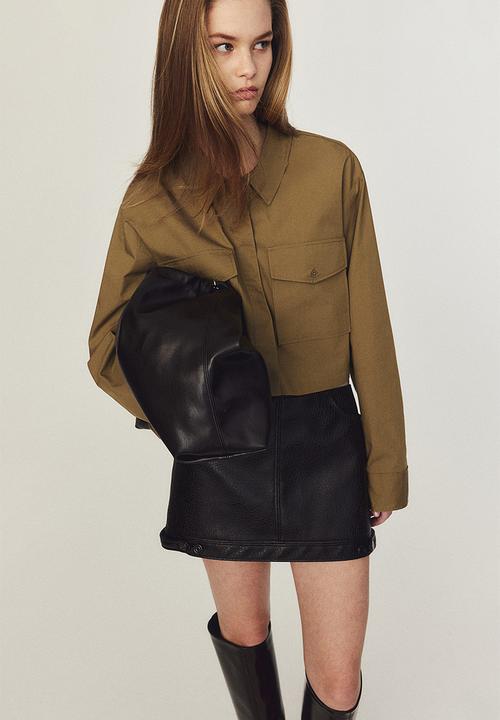 H&M - Cropped cargo shirt - beige