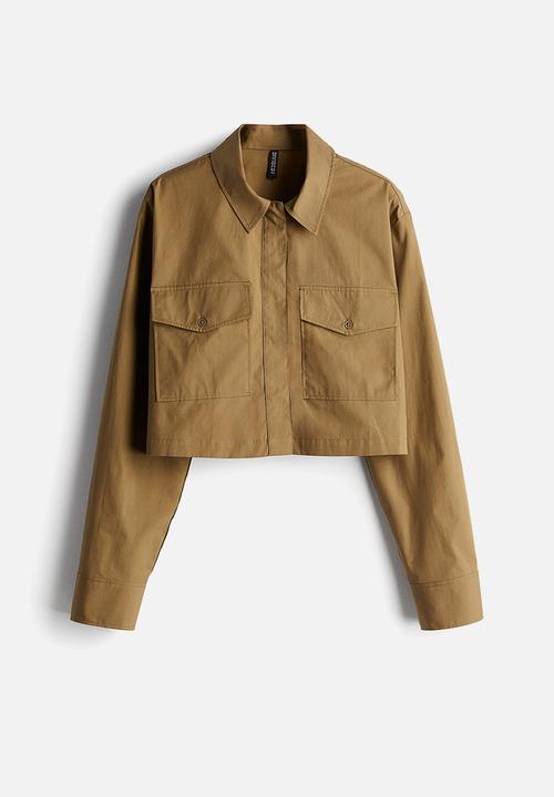H&M - Cropped cargo shirt - beige