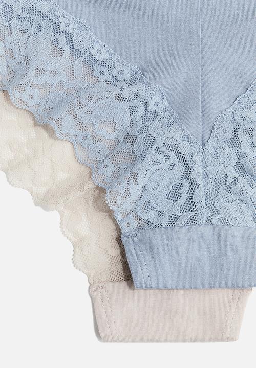 H&M - 5-pack hipster briefs - beige,blue,white