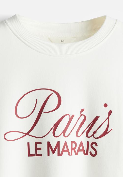H&M - Crew-neck sweatshirt - white/paris