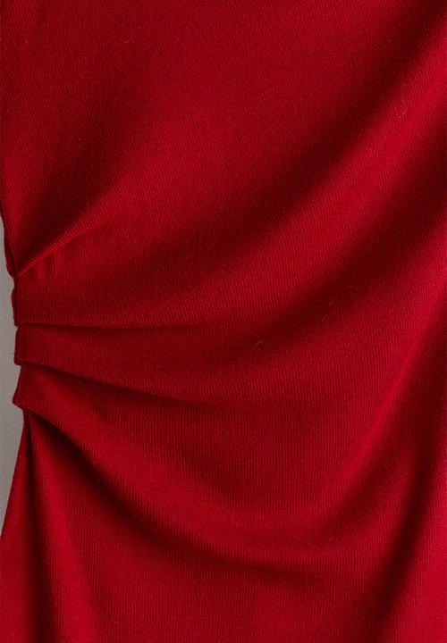 H&M - Draped bodycon dress - red