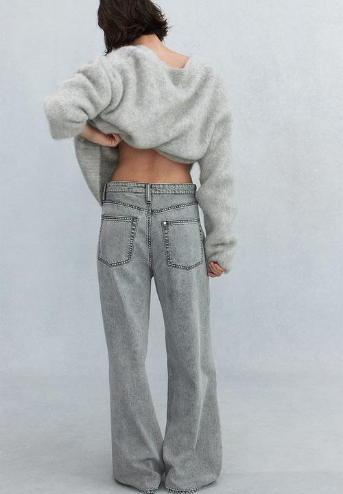 H&M - Feather soft super wide ultra high jeans - dusty grey