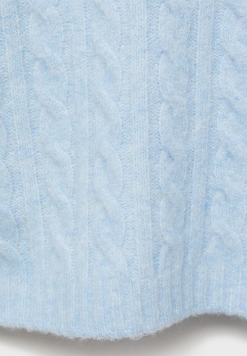 MANGO - Plus Sweater Seedsper - Light Pastel Blue