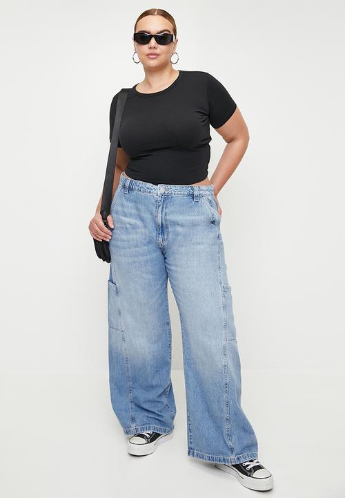 Cotton On - Plus Super Baggy Jean - Saltwater Blue/Pocket