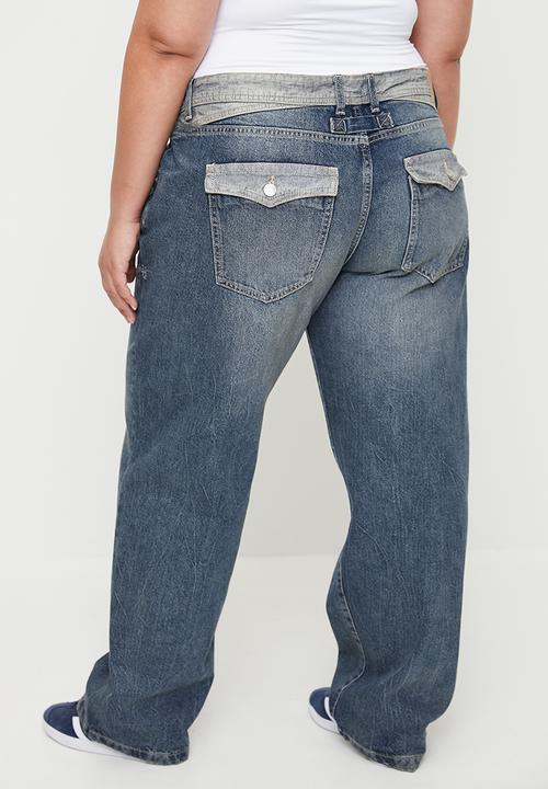 Cotton On - Plus Low Rise Straight Jean - Blue Dusk/Reverse