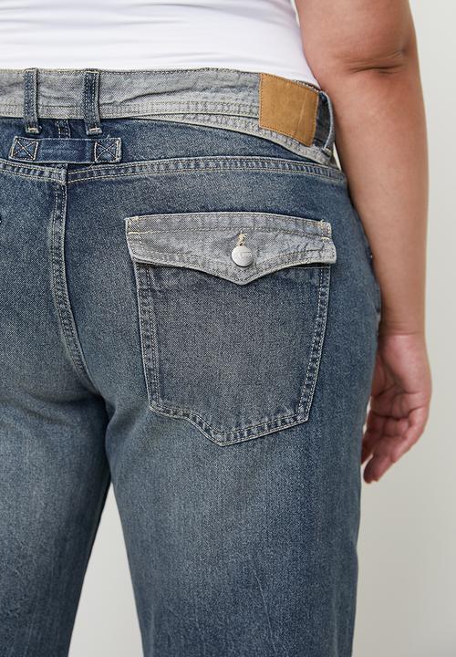 Cotton On - Plus Low Rise Straight Jean - Blue Dusk/Reverse