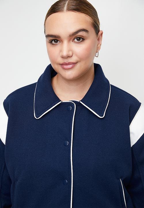 Cotton On - Plus On Field Panelled Bomber Jacket - Heritage Blue