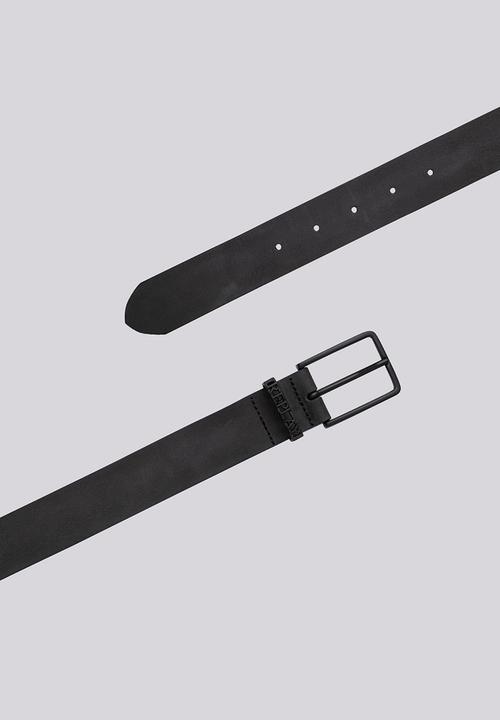 Replay - Velvet Leather Belt - Black