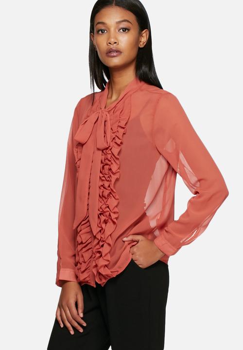 ONLY - Frilla bow shirt