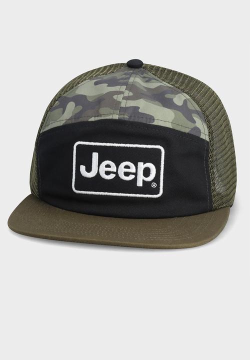 JEEP - 7 Panel Flat Peak Cap - Green