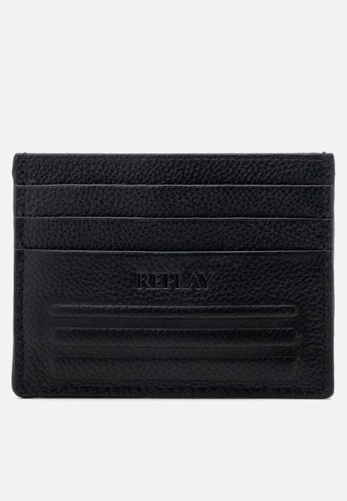 Replay - Cow Hammered Leather Wallet - Black
