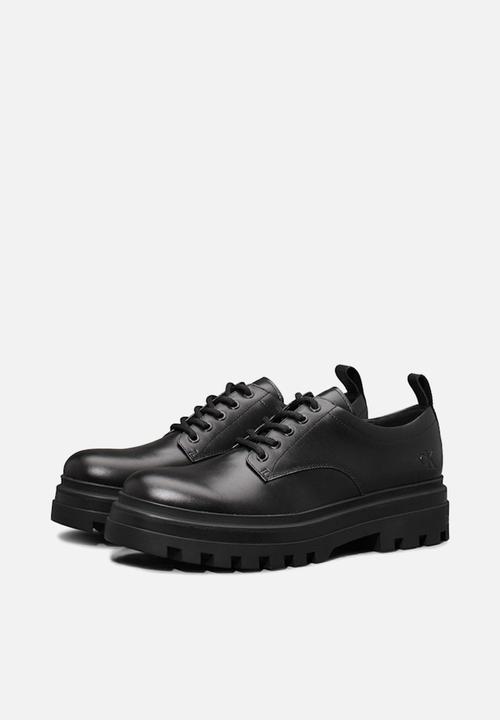 Calvin Klein - Lugged derby shoe lth - black leather