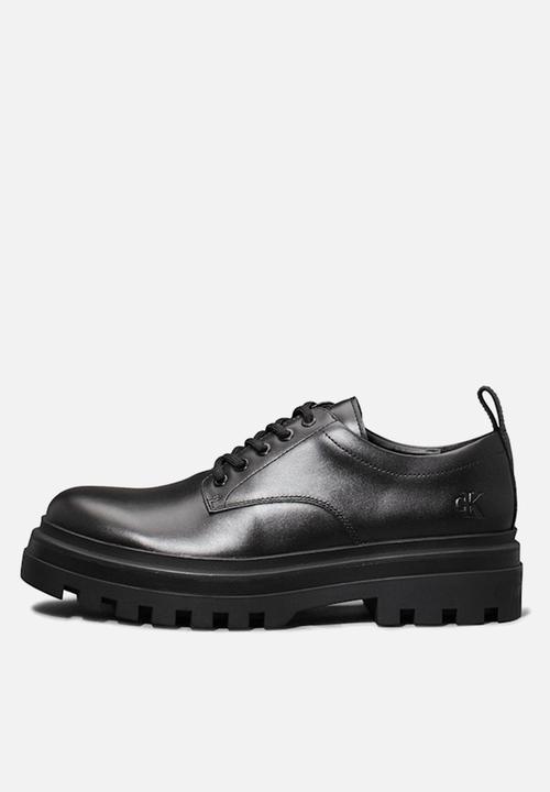 Calvin Klein - Lugged derby shoe lth - black leather