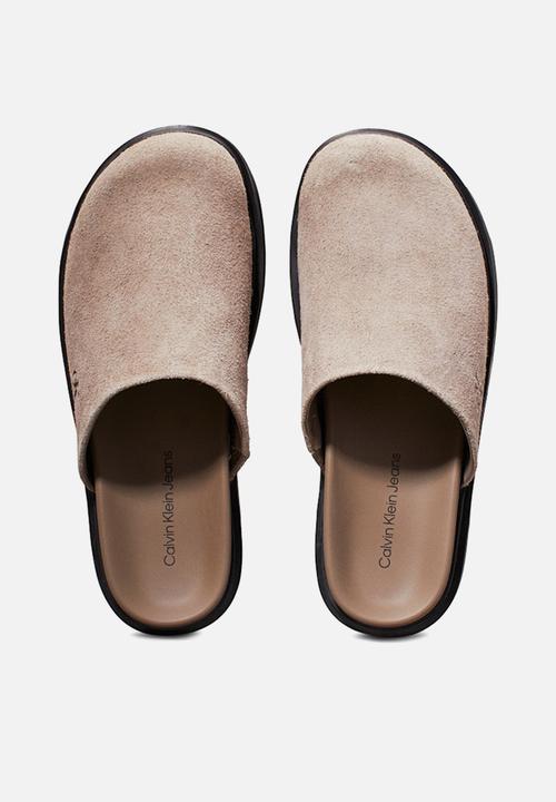 Calvin Klein - Home leather clog - fossil/black