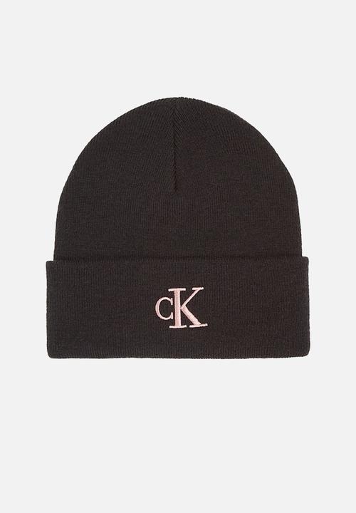 Calvin Klein - Monogram embro beanie - black/dusty rose