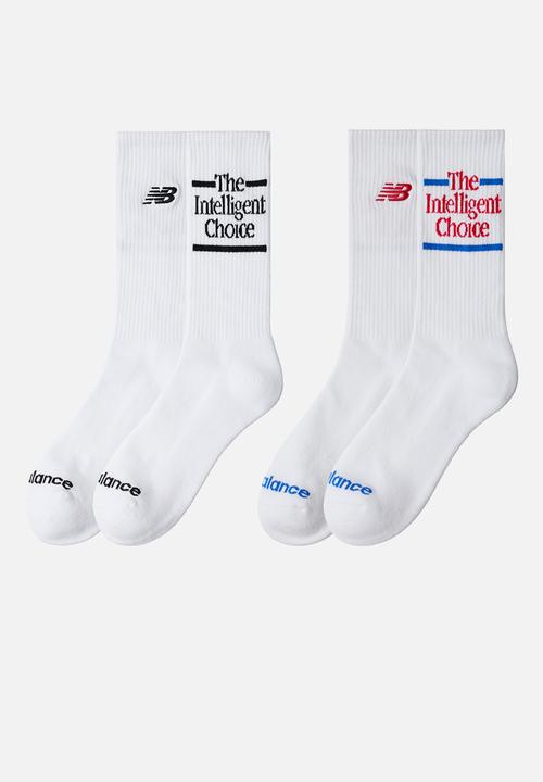 New Balance  - The Intelligent Choice Crew Sock 2Pk - White