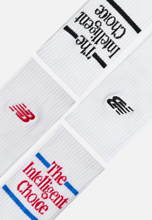 New Balance  - The Intelligent Choice Crew Sock 2Pk - White