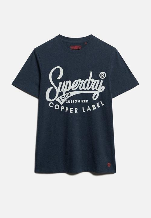 Superdry. - Copper label workwear T-shirt - surplus black blue grit
