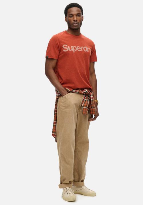 Superdry. - Classic core logo t shirt - arizona orange grit