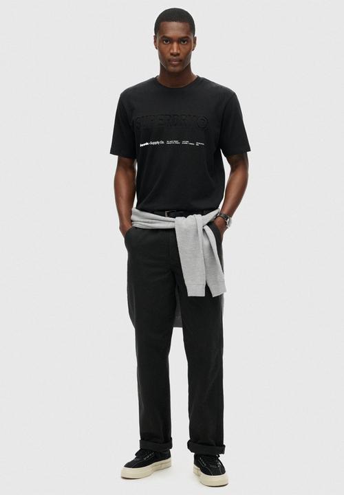 Superdry. - Utility sport logo loose tee - black