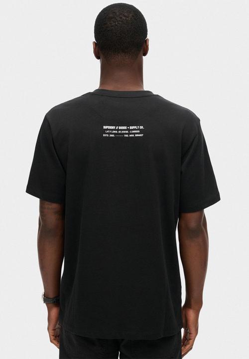 Superdry. - Utility sport logo loose tee - black